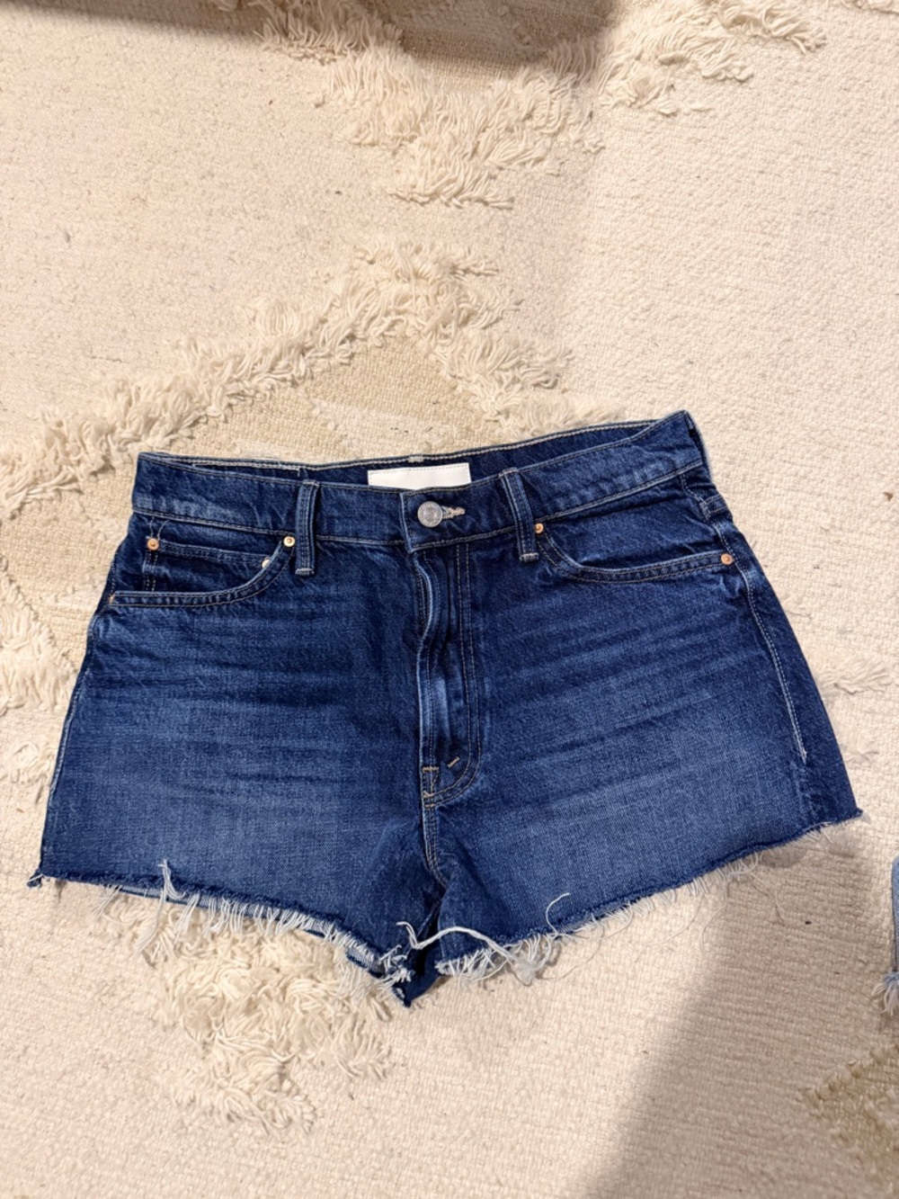 MOTHER Dark Blue Denim Jean Shorts